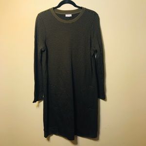Last Chance! Olive+black stripe sweater dress